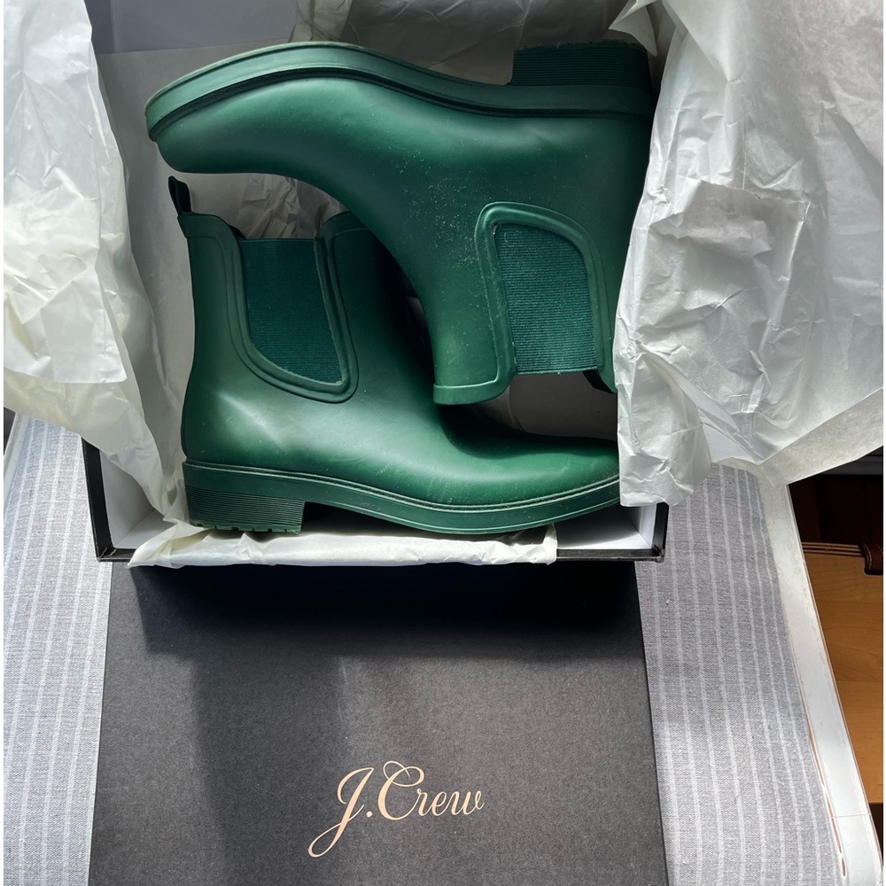 Short Lug Sole Rain Boots GREEN 8